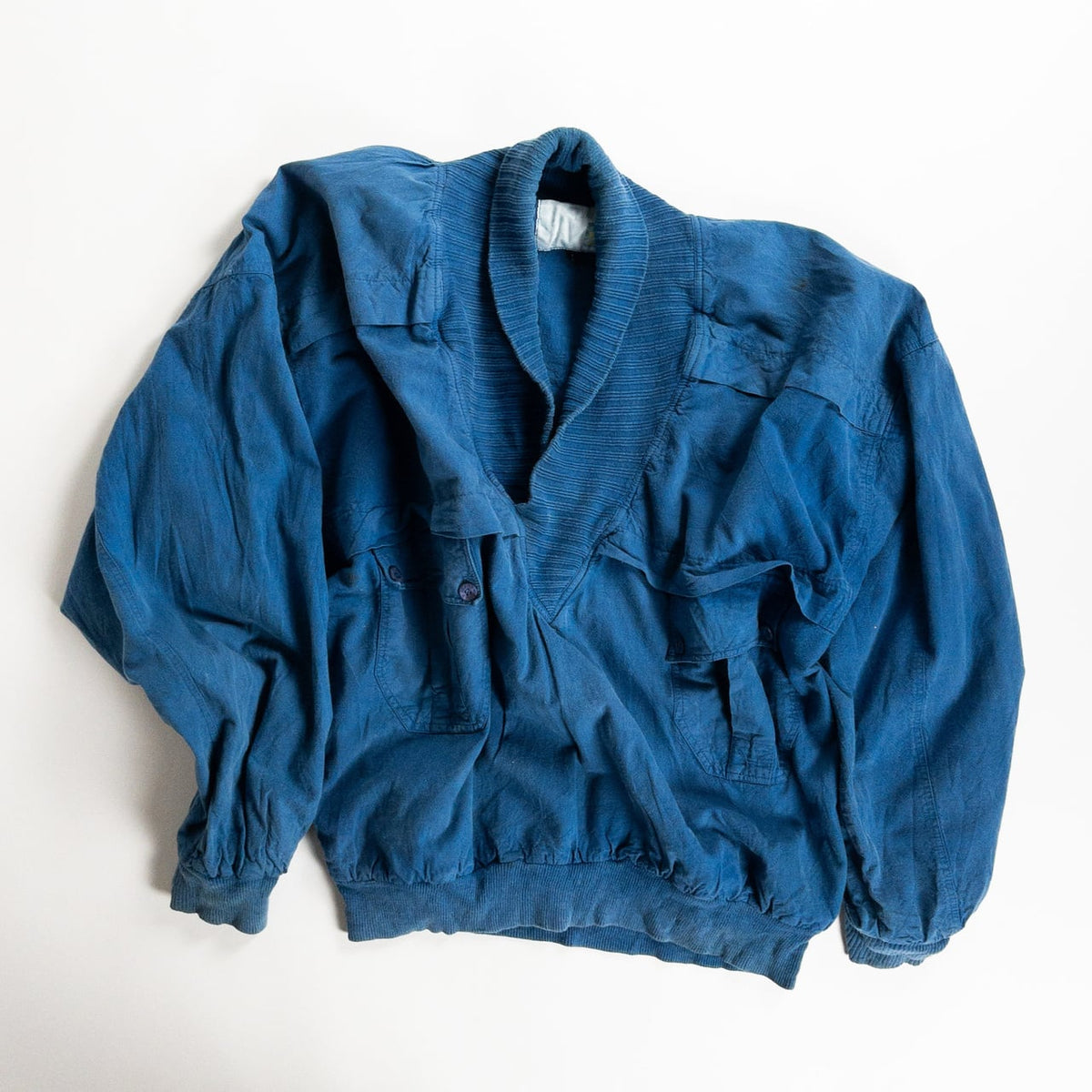 1980s "Euro Vintage" Blue Cotton Pullover Jacket