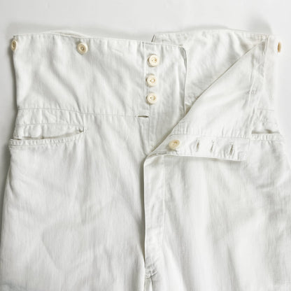 1900s "French Antique" Light Cotton White Work Trousers