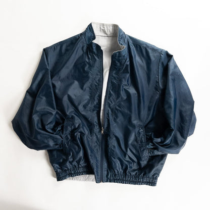 1990s "Euro Vintage" Steel Blue Nylon Zip-Up Blouson Jacket