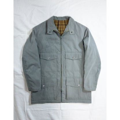 1970s "French Vintage" Khaki Cotton 4Pockets Full Zip Hunting Jacket