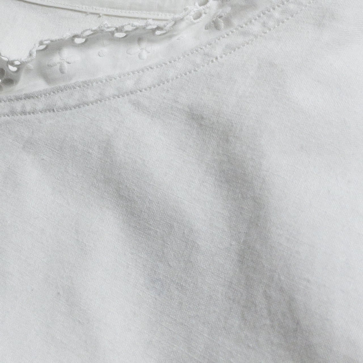 Early 1900s French Antique White Cotton Shirt