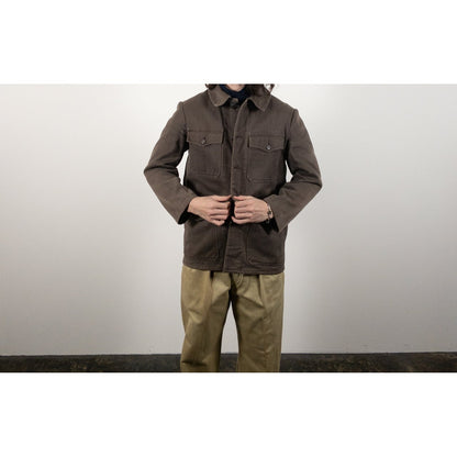 1950s "French Vintage" Brown Cotton Pique Hunting Jacket