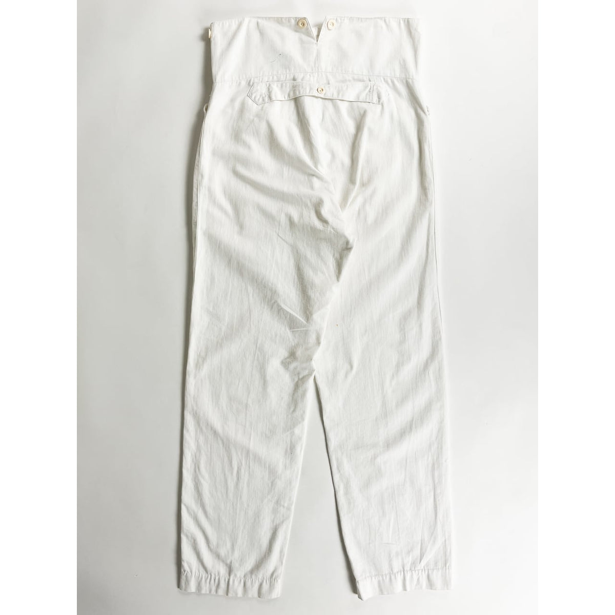 1900s "French Antique" Light Cotton White Work Trousers