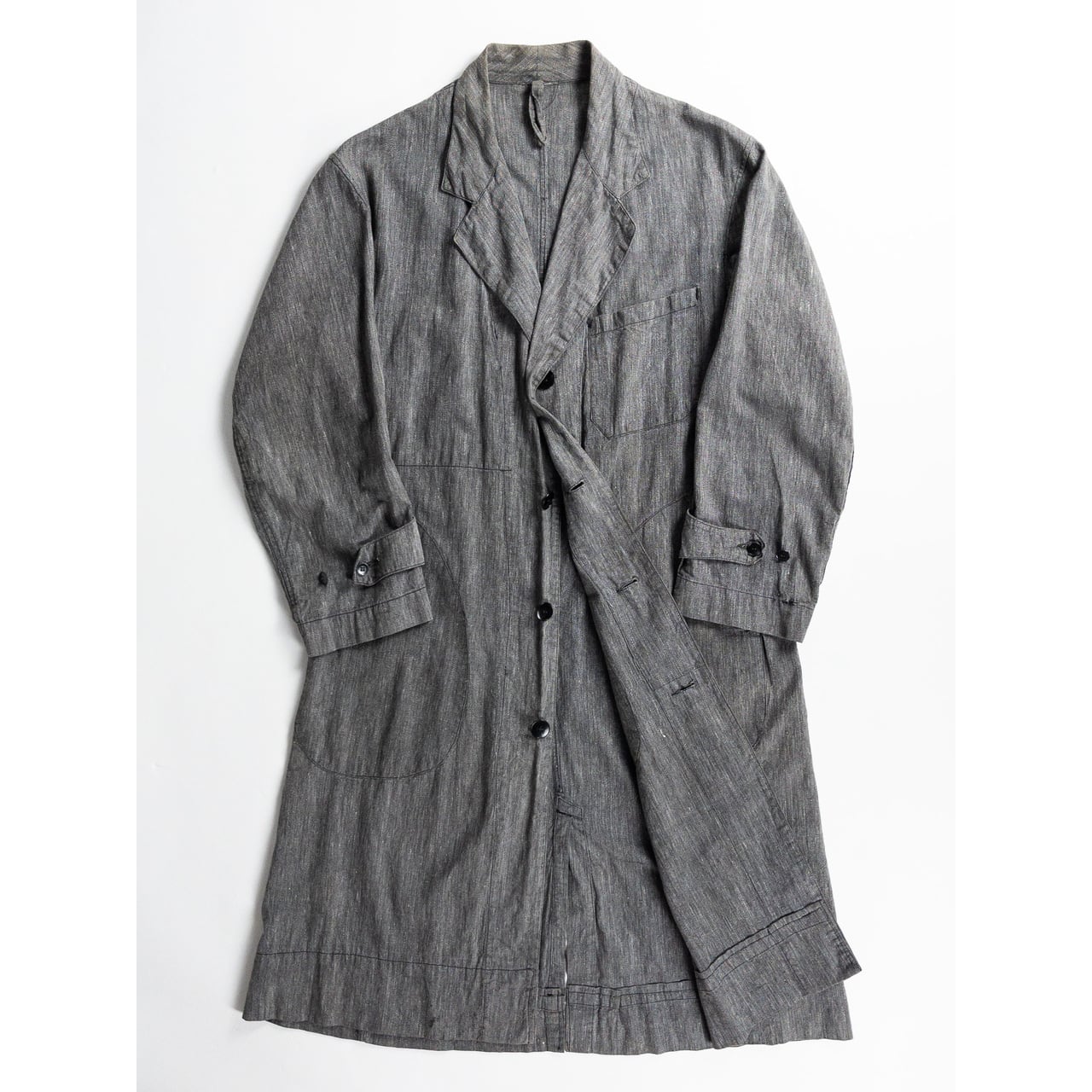 1940s "Euro Vintage" Light Black Chambray Atelier Work Coat