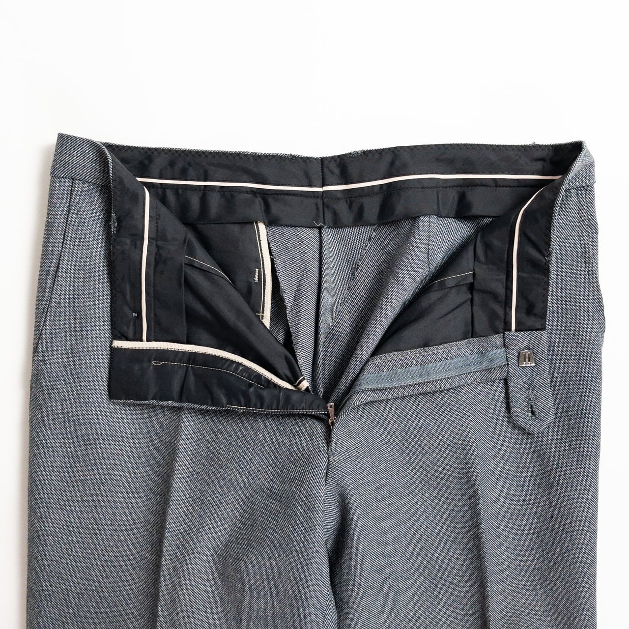 1970s "Euro Vintage" Gray Sharkskin Flare Trousers
