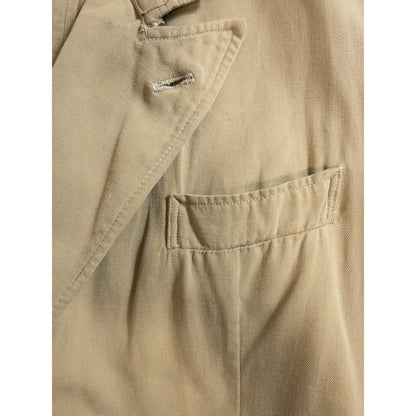 1940s-50s "French Vintage" "EGF" Beige Cotton Double Breasted Work Jacket