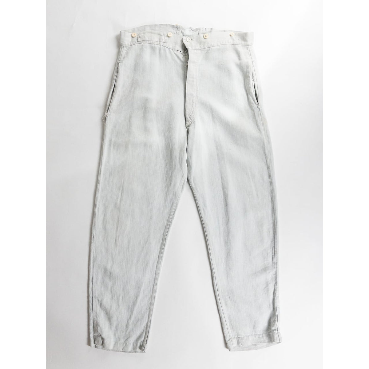1880s "French Army" Linen Herringbone Twill Bourgeron Trousers