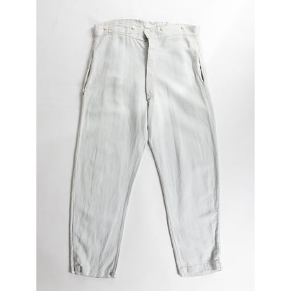 1880s "French Army" Linen Herringbone Twill Bourgeron Trousers