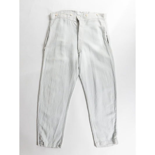 1880s "French Army" Linen Herringbone Twill Bourgeron Trousers