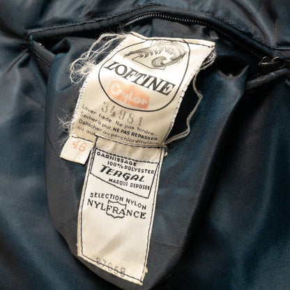 1960s "SKIDRESS" French Navy Nylon Zipper Ski Jacket