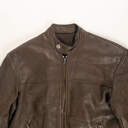 1970s "French Vintage" Brown Leather Motorcycle Jacket
