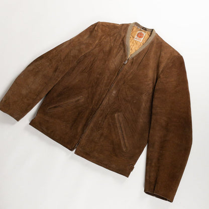 1950s "Swedish Vintage" Brown Goatskin Suede Sport Jacket