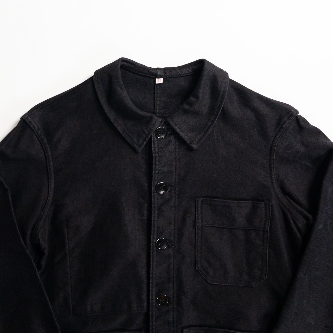 1960s "Adolphe Lafont" Black Moleskin Work Jacket