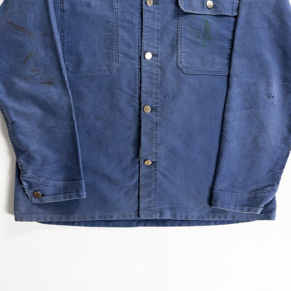 1960-70s "French Vintage" Faded Blue Moleskin Work Jacket