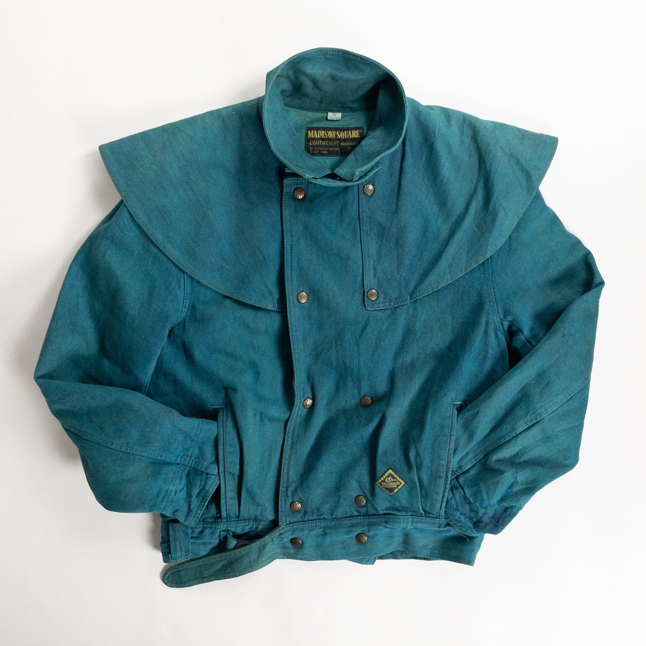 1990s "Made in Italy" Turquoise Blue Double Breasted Hunting Jacket