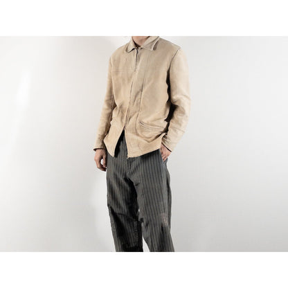 1950s "DOLMEN" French Brown Moleskin Cyclist Work Jacket