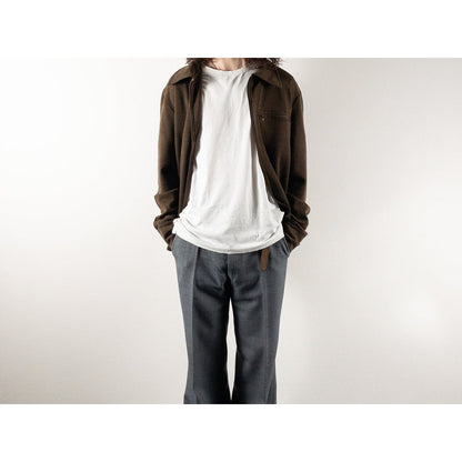 1980s-90s "French Vintage" Brown Acrylic Full Open Knit Jacket