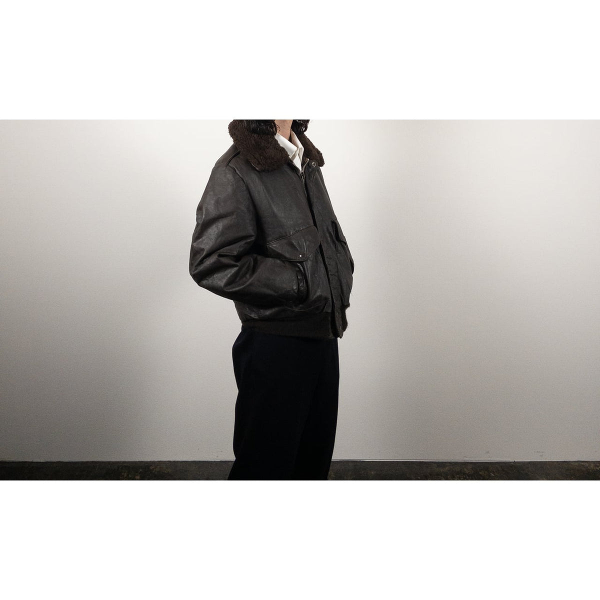 1970-80s "Made in USA" Brown Leather Boa Jacket