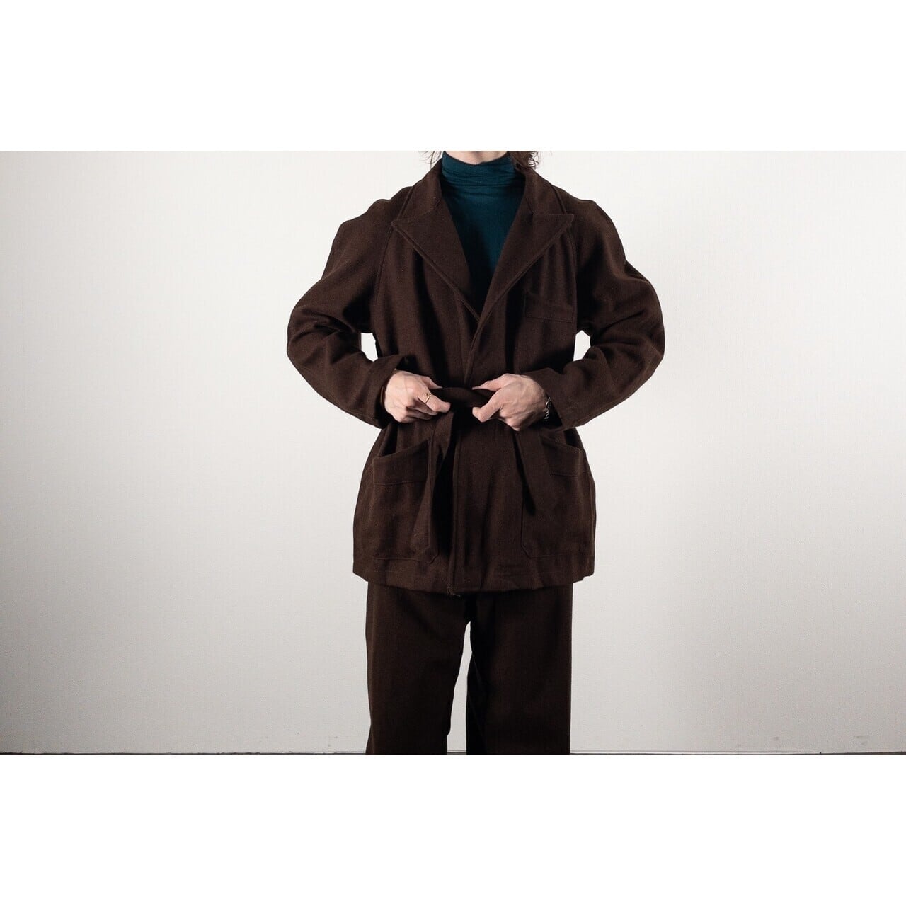 1960-70s Italian Army Brown Wool Hospital Jacket, Dead Stock