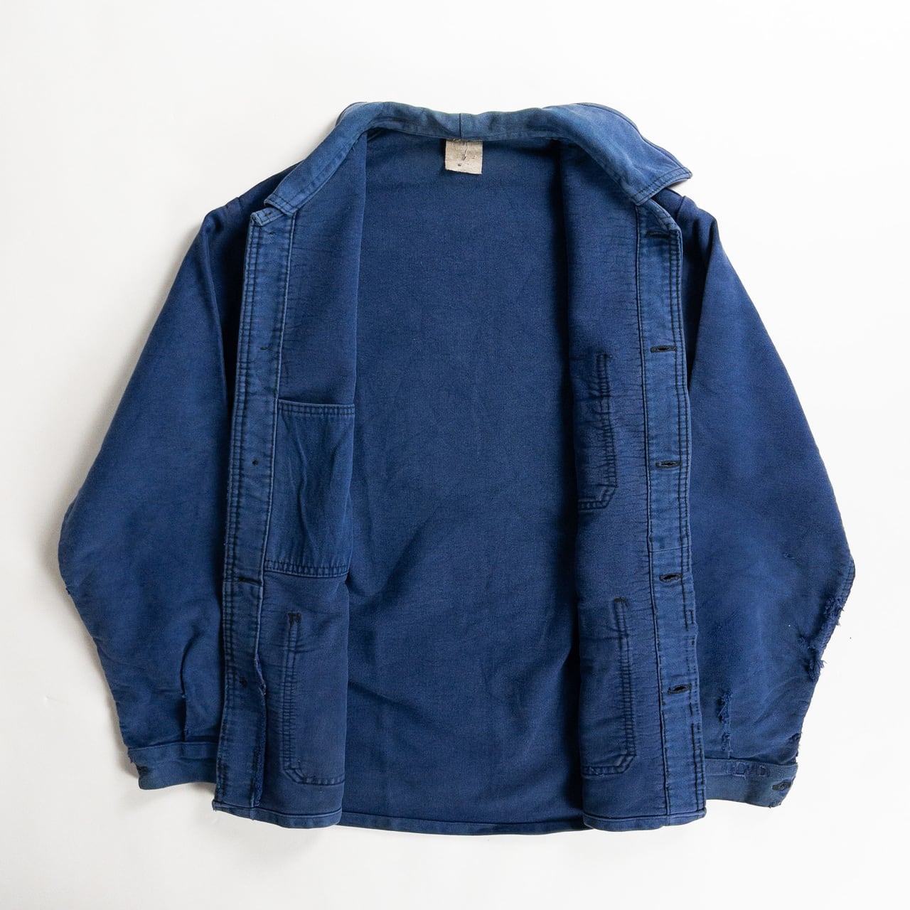 1960s "French Vintage" Faded Blue Moleskin Work Jacket