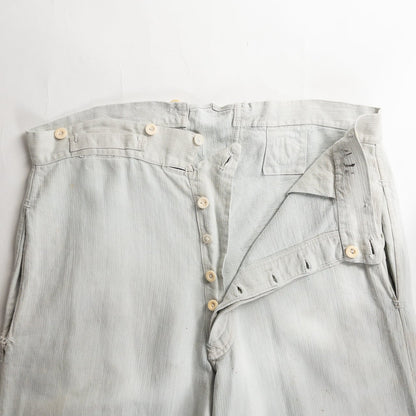 1880s "French Army" Linen Herringbone Twill Bourgeron Trousers