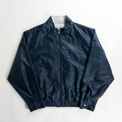 1990s "Euro Vintage" Steel Blue Nylon Zip-Up Blouson Jacket