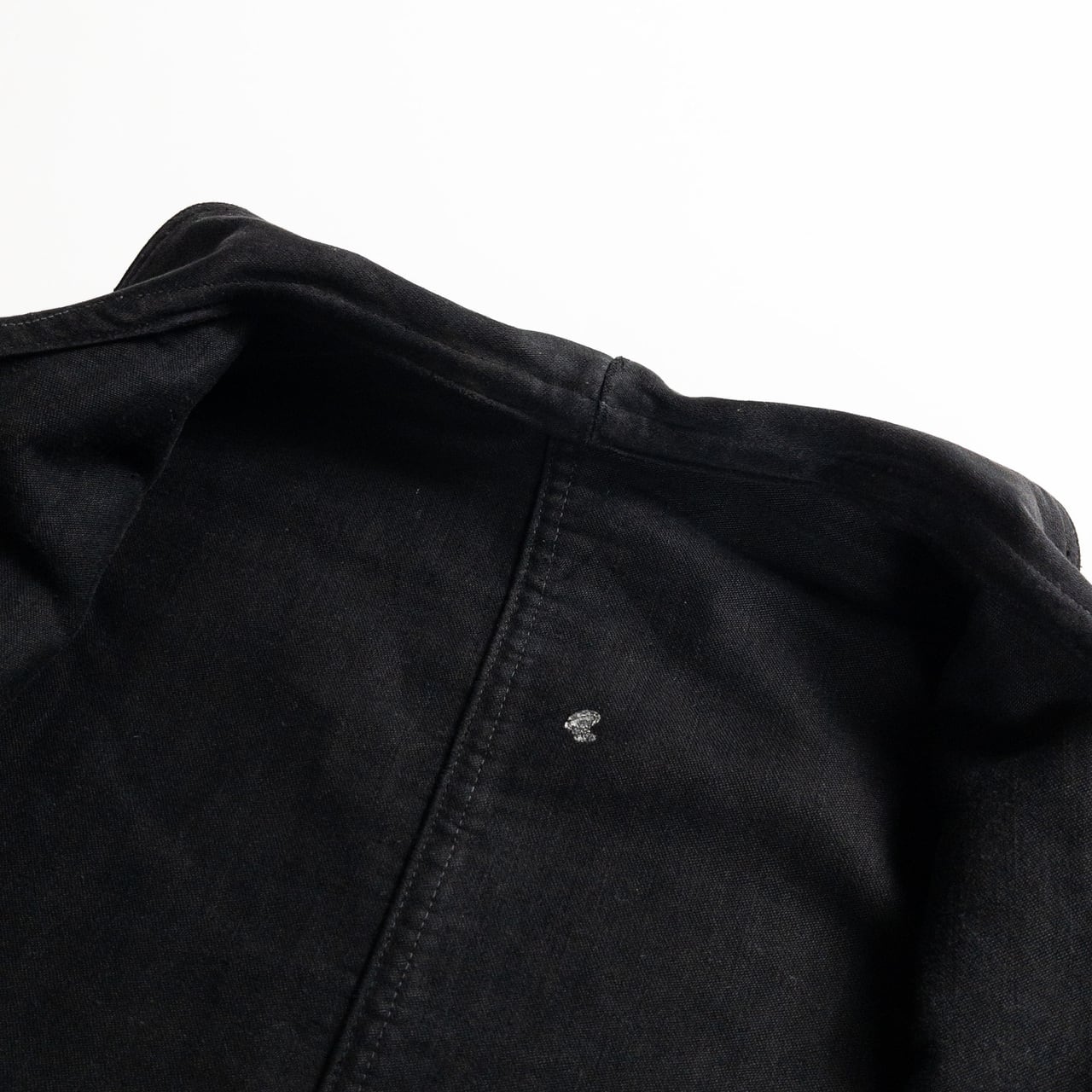 1940s "COMBET" French Black Moleskin Work Jacket with V Pockets