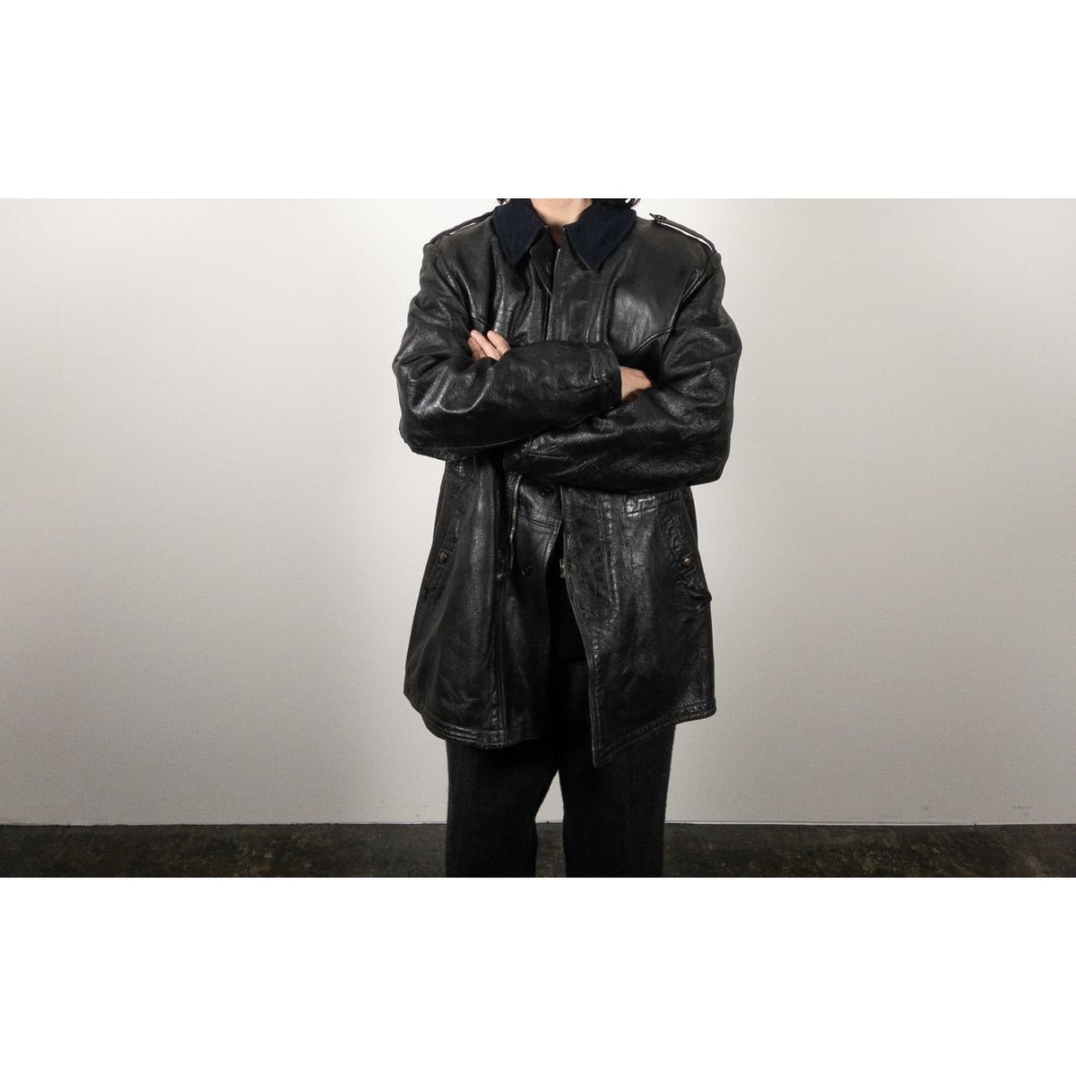 1940-50s "Swedish Millitary" Black Goatskin Leather Jacket