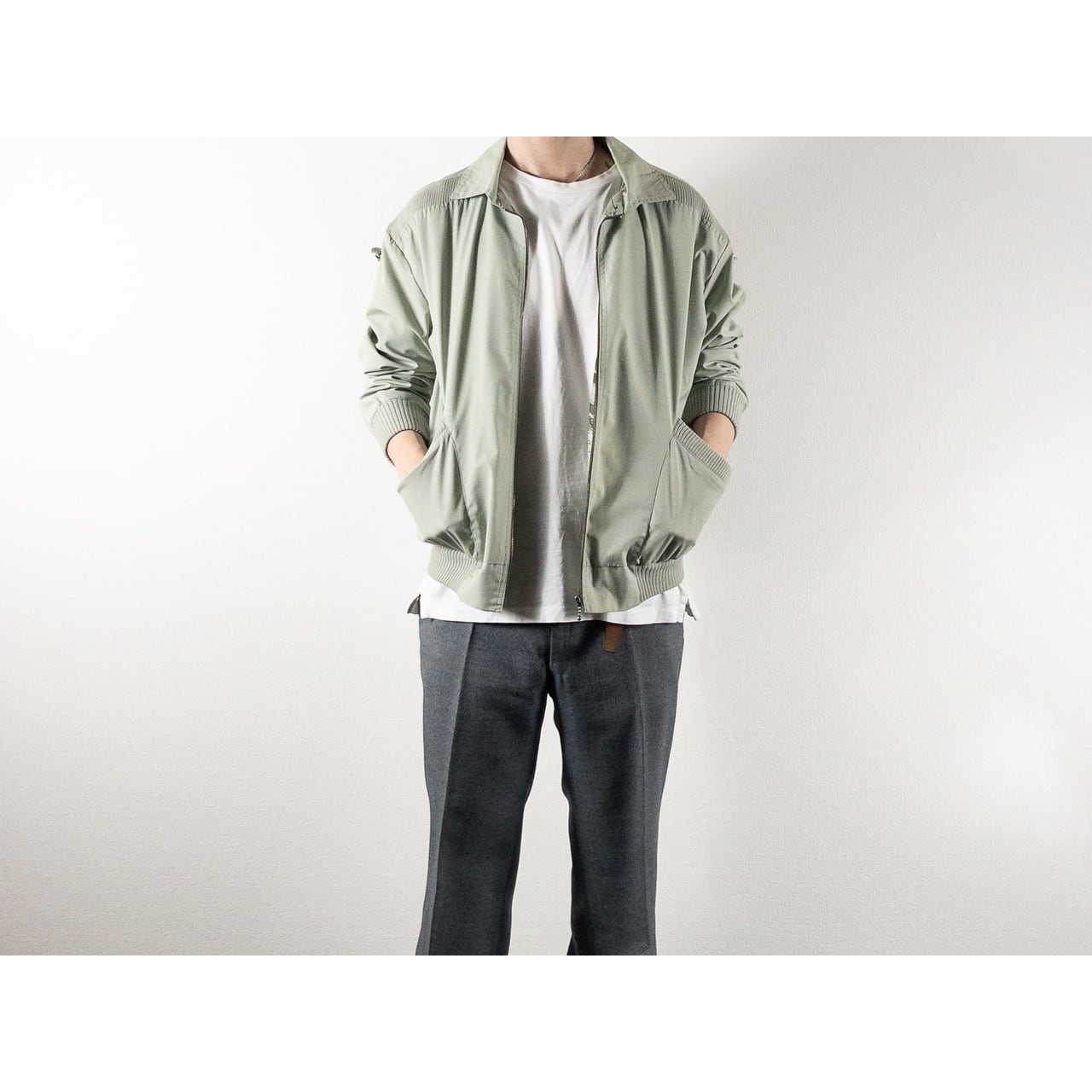 1990s "Made in Finland" Light Green Zip-Up Blouson