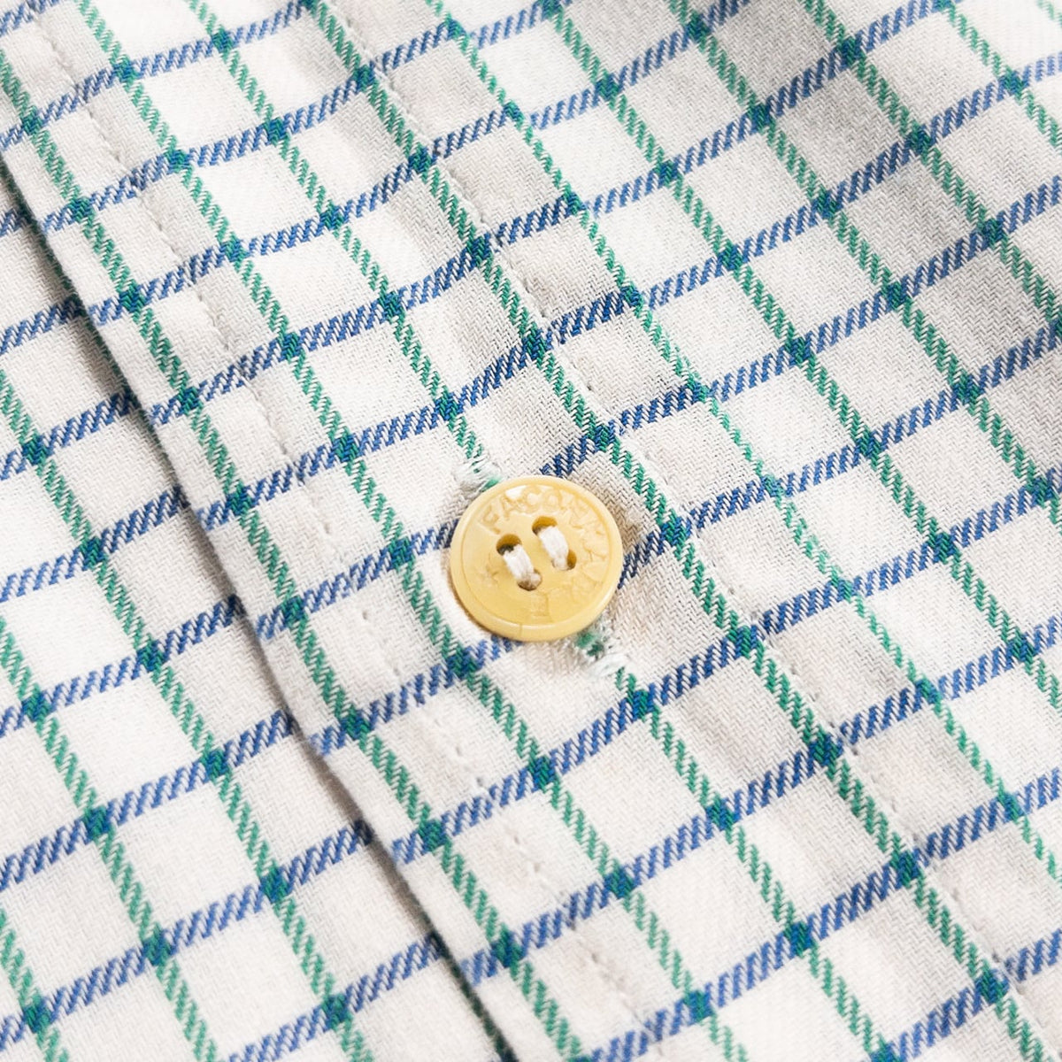 1970-80s "Fasonnable" Green × Blue Check Button Down L/S Shirt