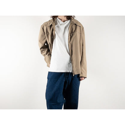 1960s "French Vintage" Beige Cotton Full Zip Work Jacket