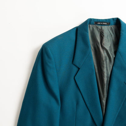 1980-90s Made in France Emerald Green Tailored Jacket