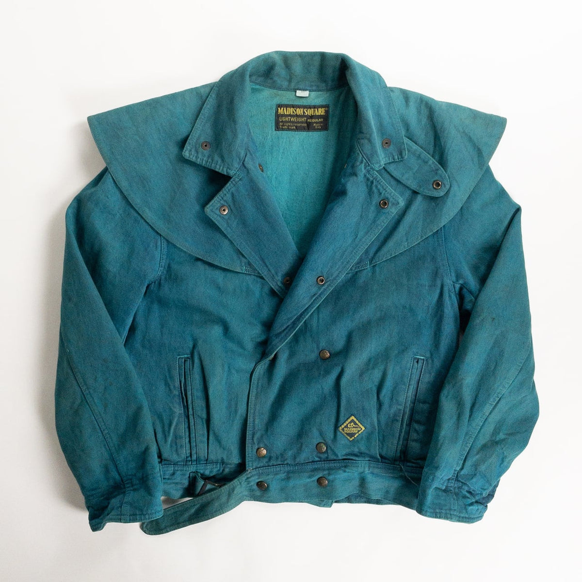 1990s "Made in Italy" Turquoise Blue Double Breasted Hunting Jacket