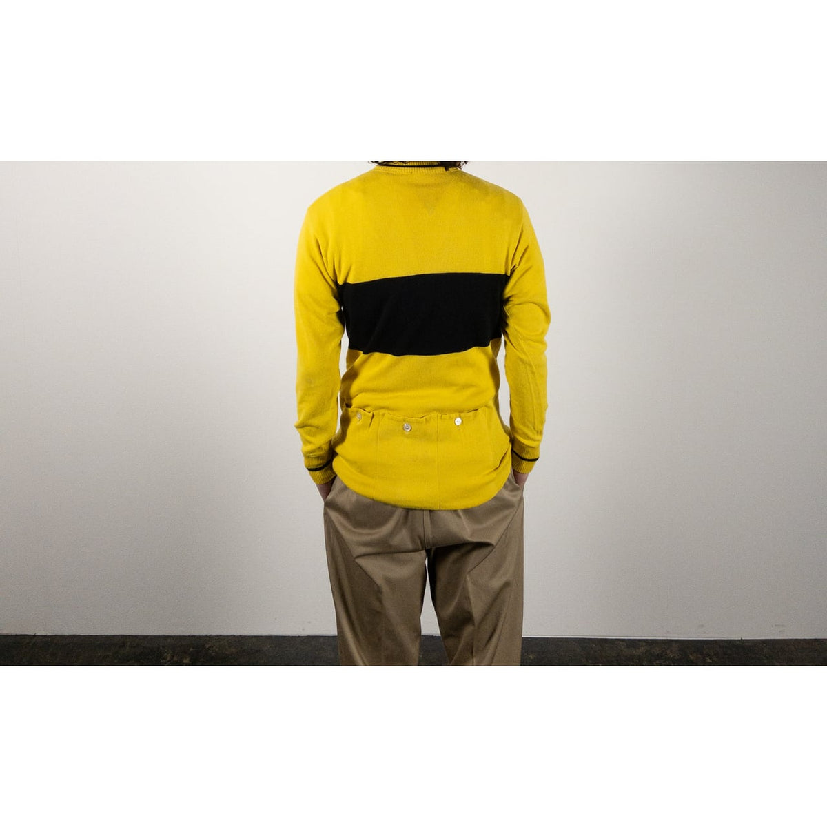 1970-80s "Au Tour de France" Yellow × Black Cyclist Knit Shirt