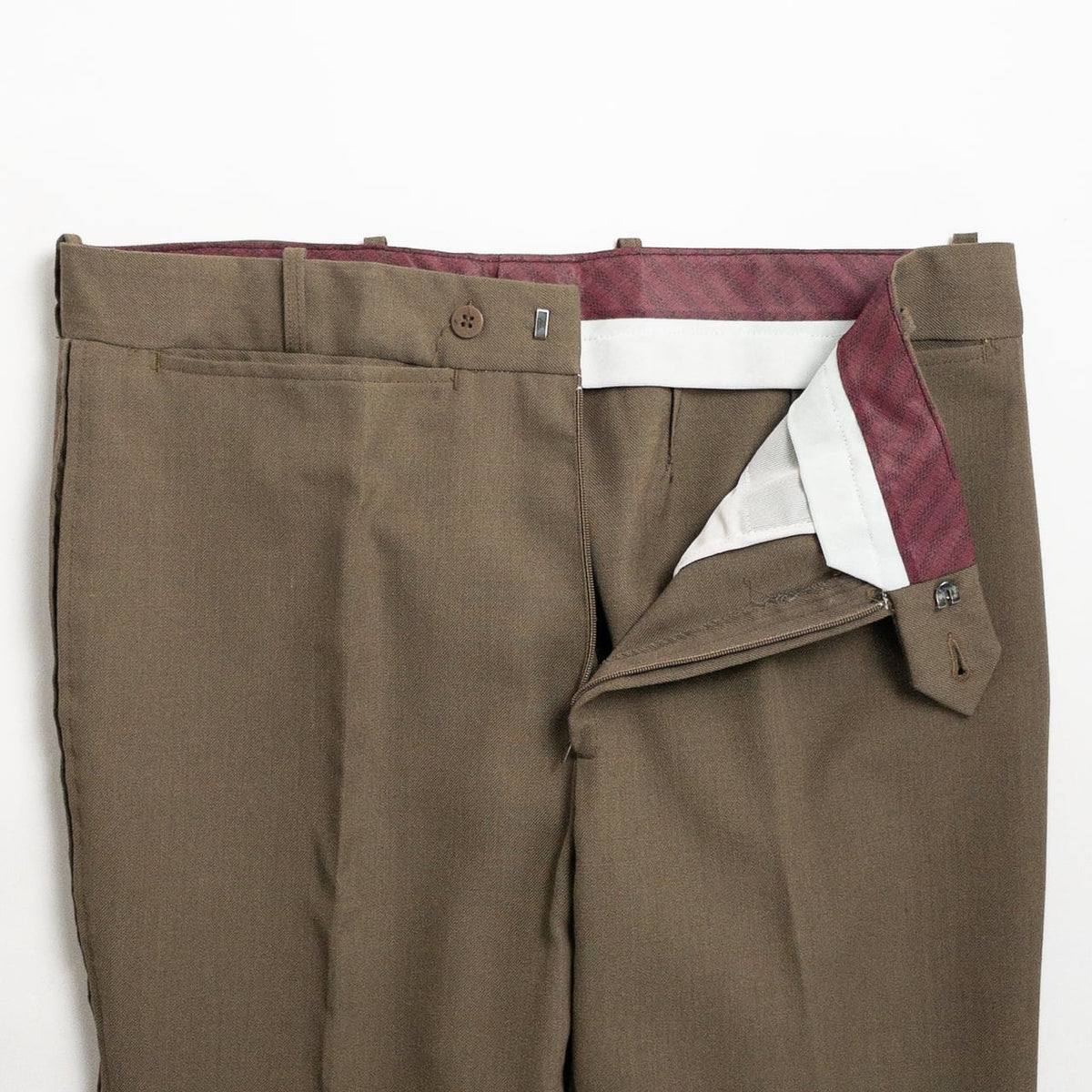1970s "French Vintage" Khaki Flare Trousers