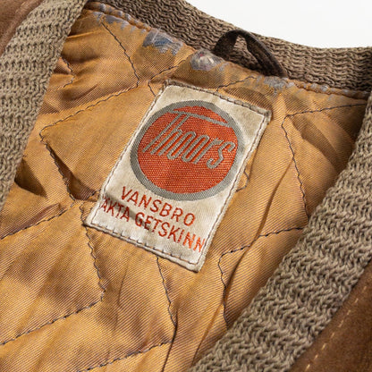 1950s "Swedish Vintage" Brown Goatskin Suede Sport Jacket
