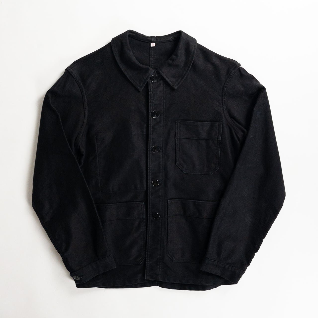 1960s "Adolphe Lafont" Black Moleskin Work Jacket