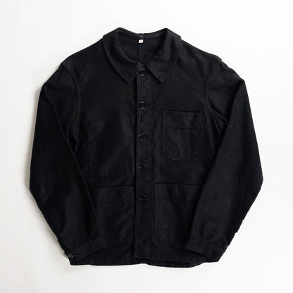1960s "Adolphe Lafont" Black Moleskin Work Jacket