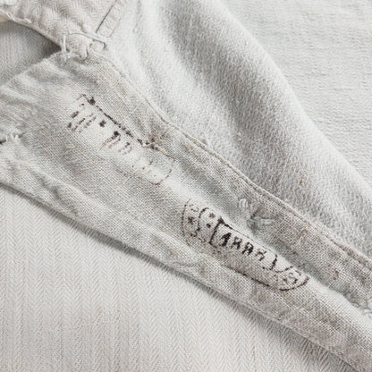 1880s "French Army" Linen Herringbone Twill Bourgeron Trousers