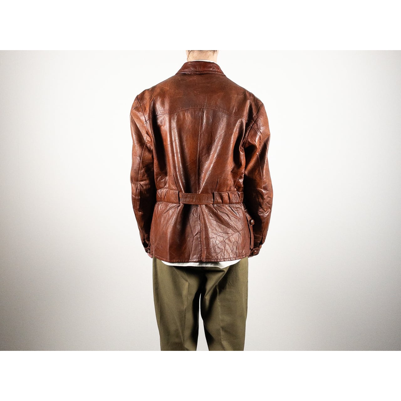 1930-40s "Hagglunds" Swedish Goatskin Red Brown Sport Work Jacket