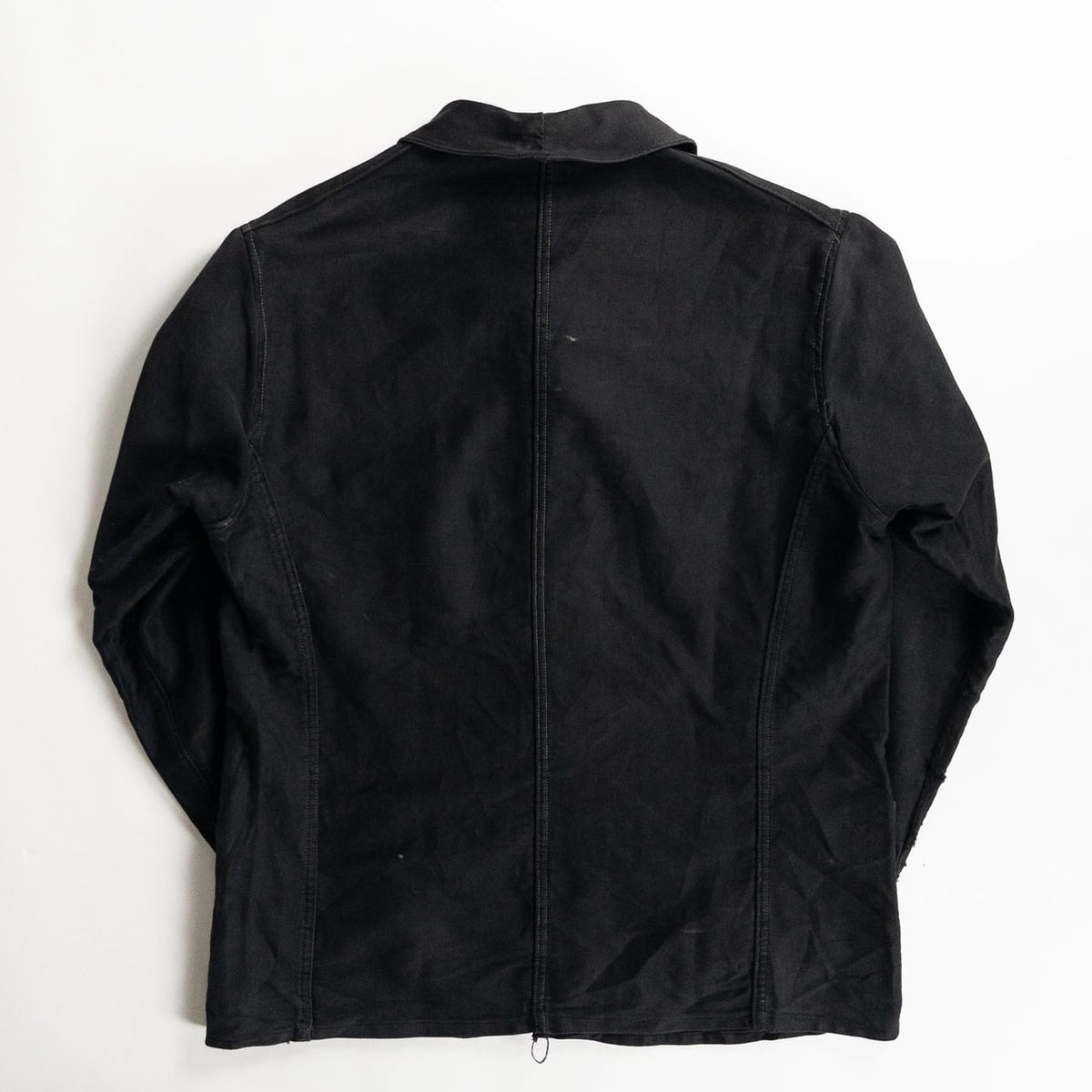 1940s "COMBET" French Black Moleskin Work Jacket with V Pockets
