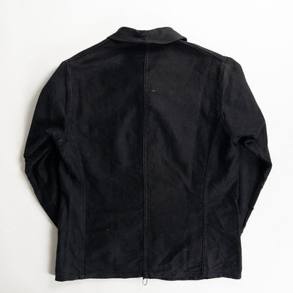 1940s "COMBET" French Black Moleskin Work Jacket with V Pockets