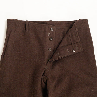 1960-70s Italian Army Brown Wool Hospital Trousers, Dead Stock
