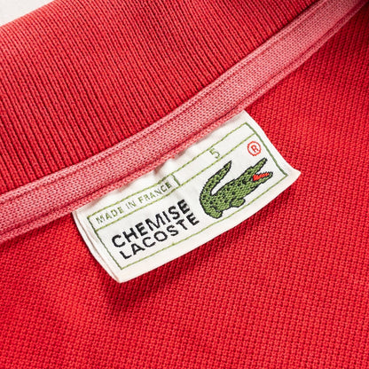 1980s "French LACOSTE" Red Cotton S/S Polo Shirt, Size 5