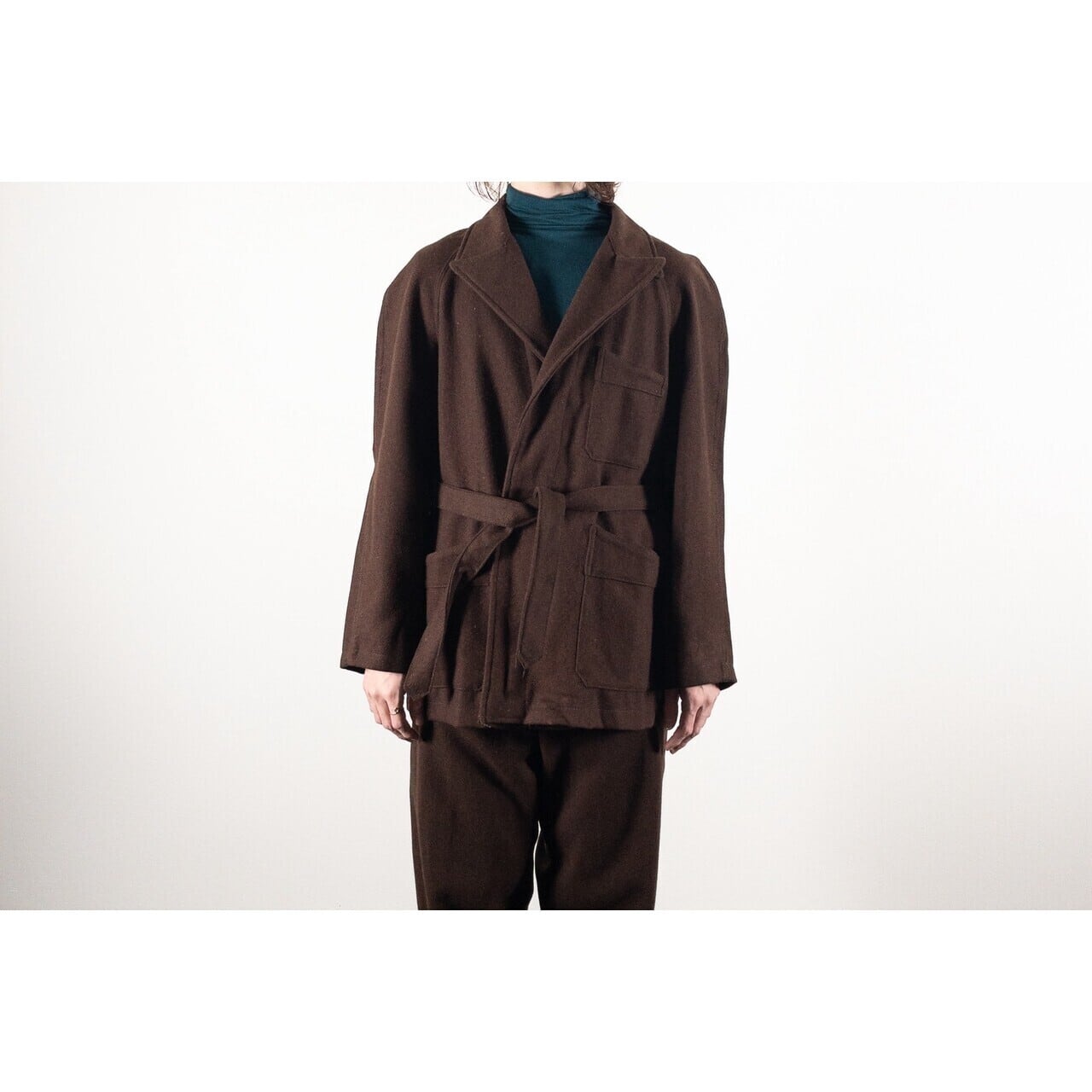 1960-70s Italian Army Brown Wool Hospital Jacket, Dead Stock