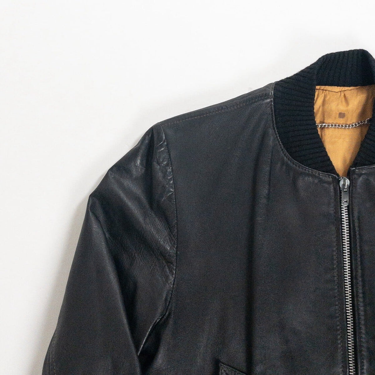 1970s-80s "French Vintage" Light Black Leather Jacket