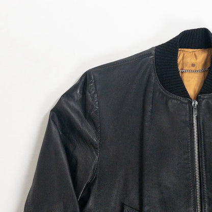 1970s-80s "French Vintage" Light Black Leather Jacket