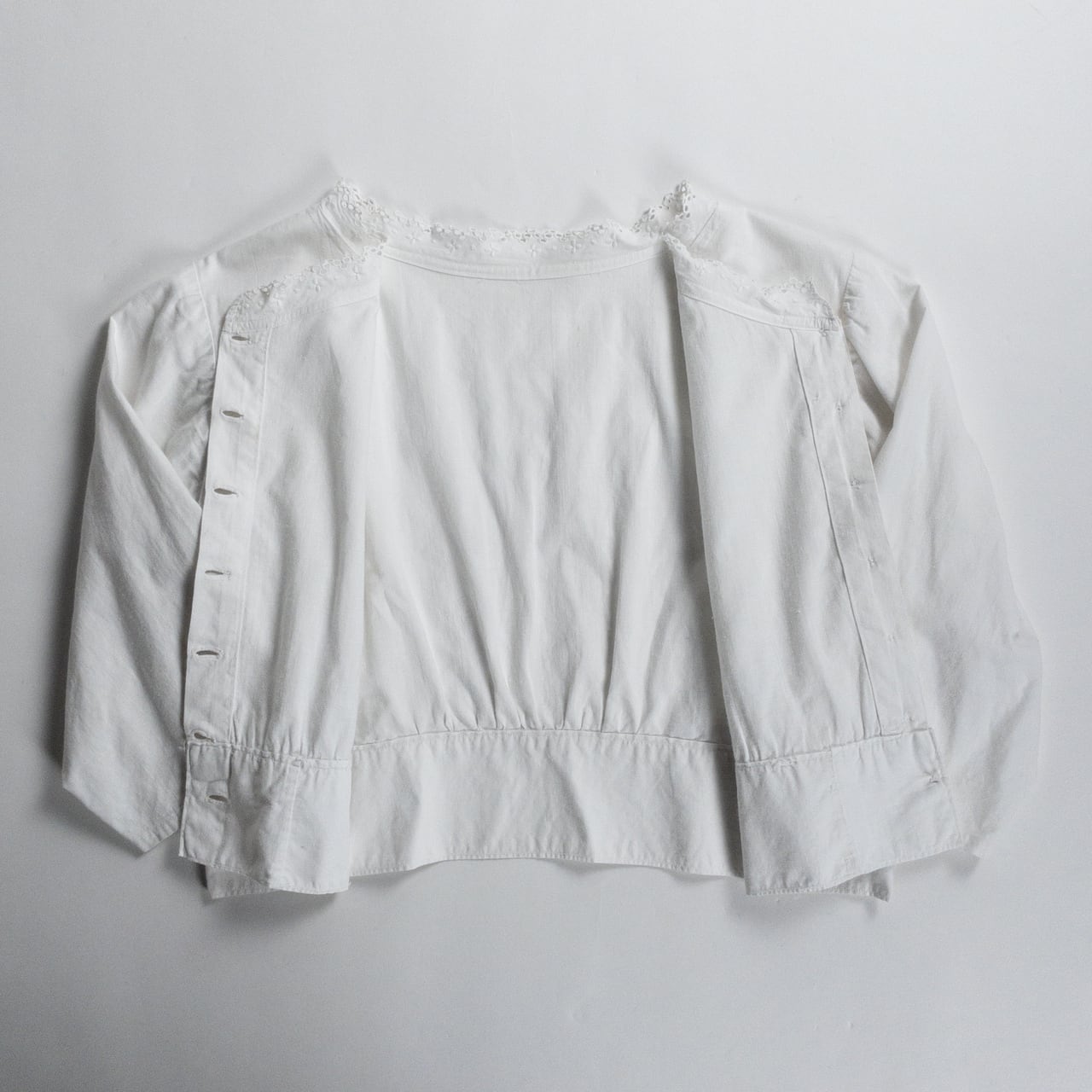 Early 1900s French Antique White Cotton Shirt