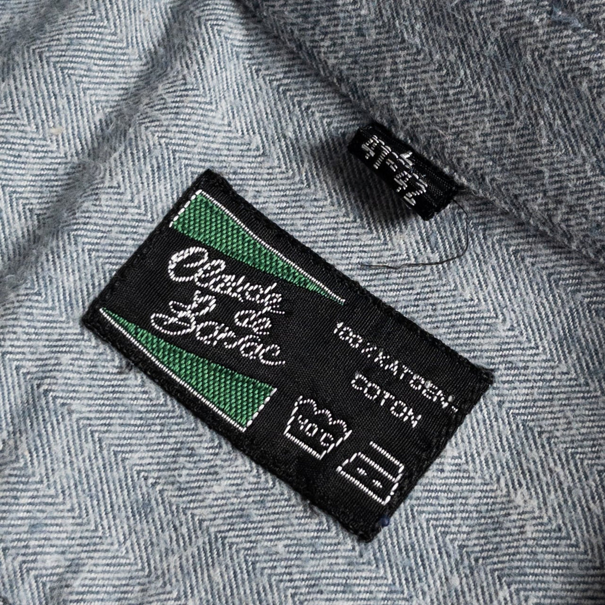 1990s "Dutch Vintage" Gray Cotton Herringbone Twill Long Sleeve Shirt