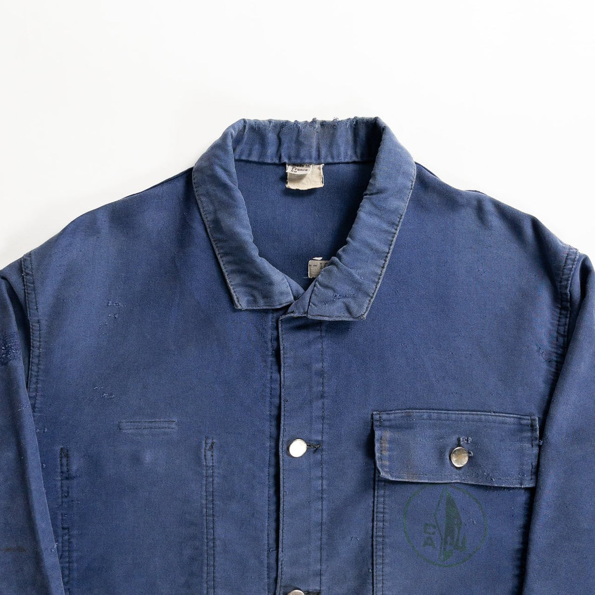 1960-70s "French Vintage" Faded Blue Moleskin Work Jacket